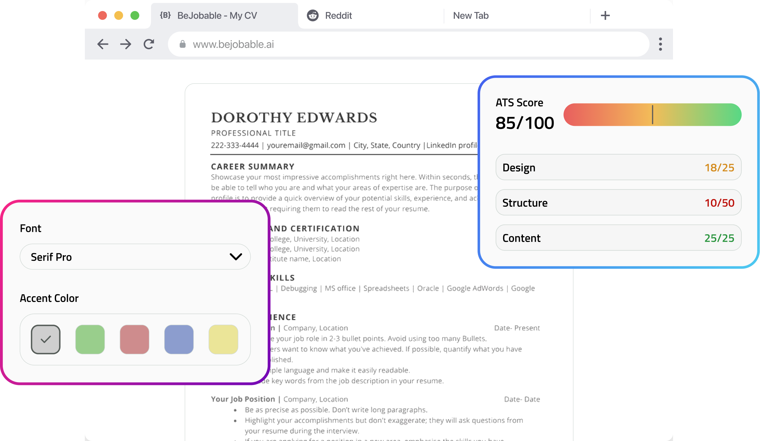 BeJobable.ai dashboard